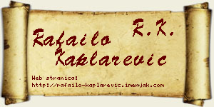 Rafailo Kaplarević vizit kartica